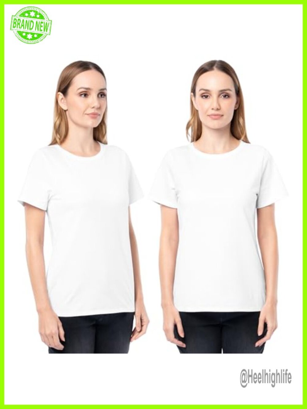 Fruit of the Loom Women's Cotton Crew Neck T-Shirt 2 Pack Relaxed Fit